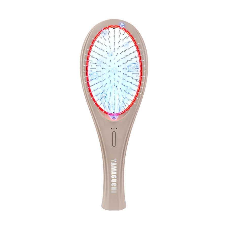 Массажная расческа с миостимуляцией Yamaguchi EMS Hair Brush Сappuccino